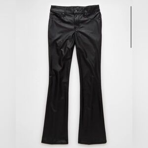 American Eagle, black vegan leather bootcut pants. Size 10.
